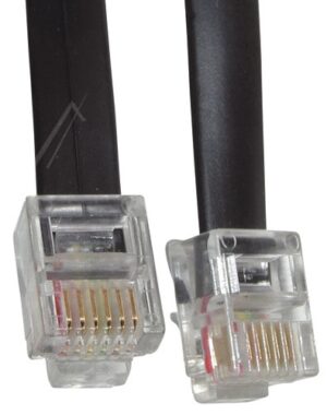 TELEFOONSNOER RJ12, 6P/ 6C,  3,0MTR. ZWART,  1:1