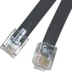 TELEFOONSNOER RJ12, 6P/ 6C,  6,0MTR. ZWART,  1:1