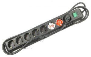 ECO-LINE 1159300018 TAFELCONTACTDOOS 8 VOUDIG MET SCHAKELAAR ZWART 3M