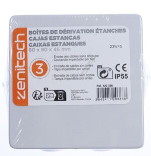120388 LOT 3 BOÎTES ÉTANCHE CARRÉE 80X80X40MM IP 55